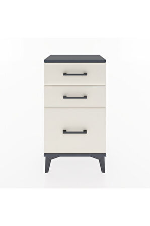 Arges Komodin 3 Çekmeceli 44x30x80 Antrasit-Aytaşı