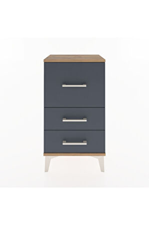 Arges Komodin 3 Çekmeceli 44x30x80 Çam-Antrasit