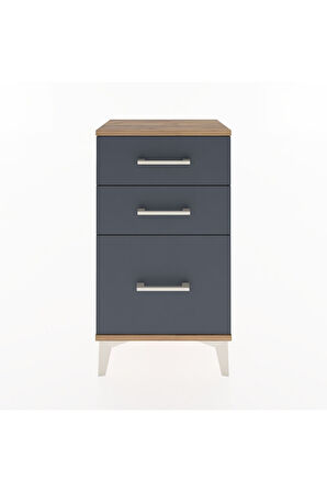 Arges Komodin 3 Çekmeceli 44x30x80 Çam-Antrasit