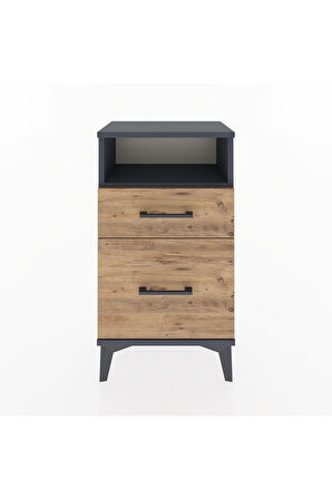 Arges Komodin 3 Çekmeceli 44x30x80 Antrasit-Çam