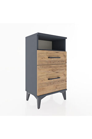 Arges Komodin 3 Çekmeceli 44x30x80 Antrasit-Çam