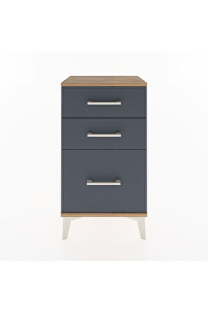 Arges Komodin 3 Çekmeceli 44x30x80 Çam-Antrasit