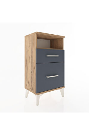 Arges Komodin 3 Çekmeceli 44x30x80 Çam-Antrasit