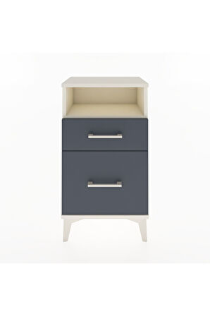 Arges Komodin Tek Raflı 2 Çekmeceli 44x30x80 Aytaşı-Antrasit