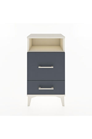 Arges Komodin Tek Raflı 2 Çekmeceli 44x30x80 Aytaşı-Antrasit