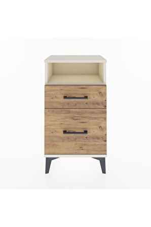 Arges Komodin Tek Raflı 2 Çekmeceli 44x30x80 Aytaşı-Çam