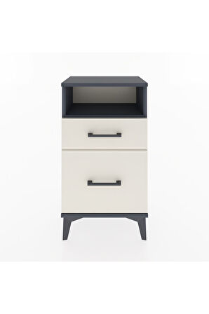 Arges Komodin Tek Raflı 2 Çekmeceli 44x30x80 Antrasit-Aytaşı