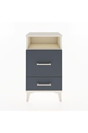 Arges Komodin Tek Raflı 2 Çekmeceli 44x30x80 Aytaşı-Antrasit