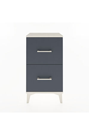 Arges Komodin Tek Raflı 2 Çekmeceli 44x30x80 Aytaşı-Antrasit