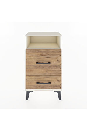 Arges Komodin Tek Raflı 2 Çekmeceli 44x30x80 Aytaşı-Çam