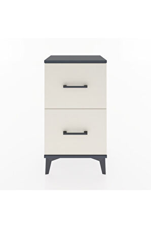 Arges Komodin Tek Raflı 2 Çekmeceli 44x30x80 Antrasit-Aytaşı