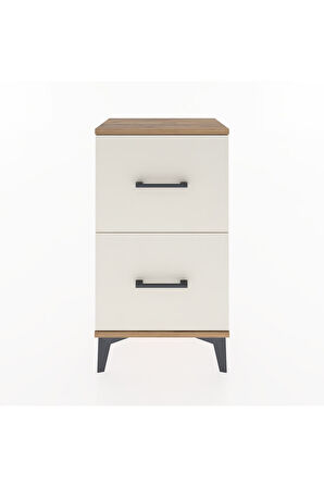 Arges Komodin Tek Raflı 2 Çekmeceli 44x30x80 Çam-Aytaşı