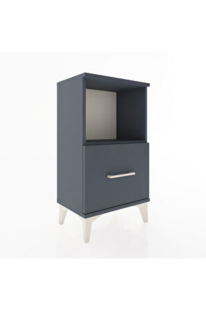 Arges Komodin Tek Çekmeceli 44x30x80 Antrasit-Antrasit