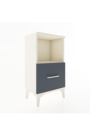 Arges Komodin Tek Raflı Tek Çekmeceli 44x30x80 Aytaşı-Antrasit