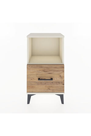 Arges Komodin Tek Raflı Tek Çekmeceli 44x30x80 Aytaşı-Çam