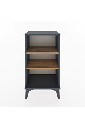 Arges Komodin Tek Raflı Tek Çekmeceli 44x30x80 Antrasit-Çam
