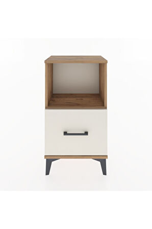 Arges Komodin Tek Raflı Tek Çekmeceli 44x30x80 Çam-Aytaşı