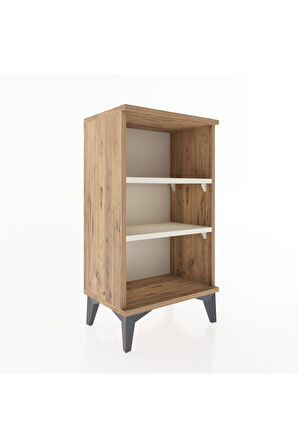 Arges Komodin Tek Raflı Tek Çekmeceli 44x30x80 Çam-Aytaşı