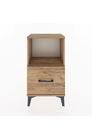 Arges Komodin Tek Raflı Tek Çekmeceli 44x30x80 Çam-Çam