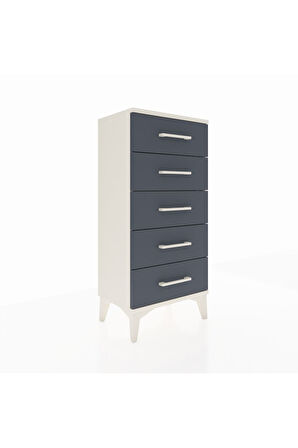 Arges Komodin 5 Çekmeceli 44x30x96 Aytaşı-Antrasit