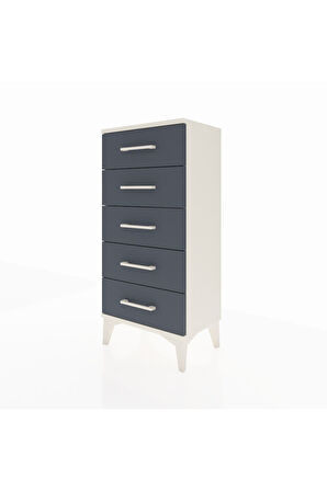 Arges Komodin 5 Çekmeceli 44x30x96 Aytaşı-Antrasit