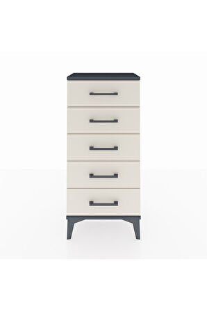 Arges Komodin 5 Çekmeceli 44x30x96 Antrasit-Aytaşı