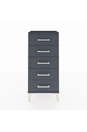 Arges Komodin 5 Çekmeceli 44x30x96 Antrasit-Antrasit