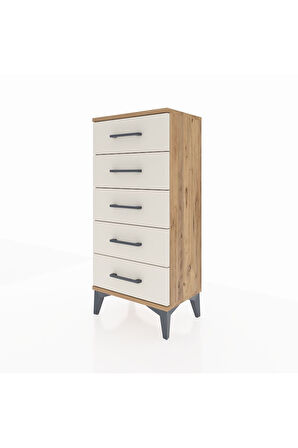 Arges Komodin 5 Çekmeceli 44x30x96 Çam-Aytaşı