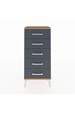 Arges Komodin 5 Çekmeceli 44x30x96 Çam-Antrasit