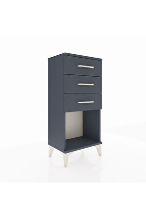 Arges Komodin 3 Çekmeceli 44x30x96 Antrasit-Antrasit