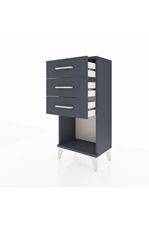 Arges Komodin 3 Çekmeceli 44x30x96 Antrasit-Antrasit