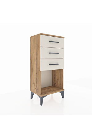 Arges Komodin 3 Çekmeceli 44x30x96 Çam-Aytaşı