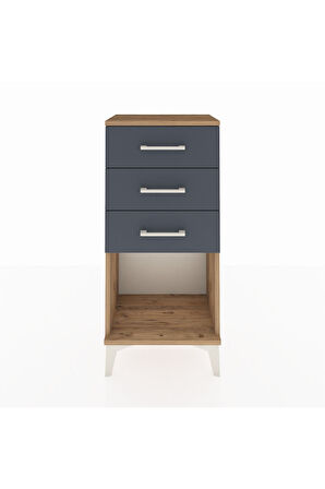 Arges Komodin 3 Çekmeceli 44x30x96 Çam-Antrasit
