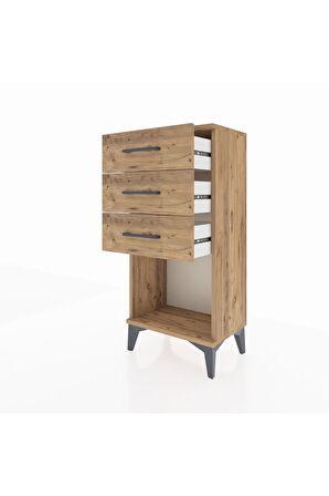 Arges Komodin 3 Çekmeceli 44x30x96 Çam-Çam