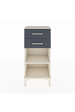 Arges Komodin Tek Raflı 2 Çekmeceli 44x30x96 Aytaşı-Antrasit
