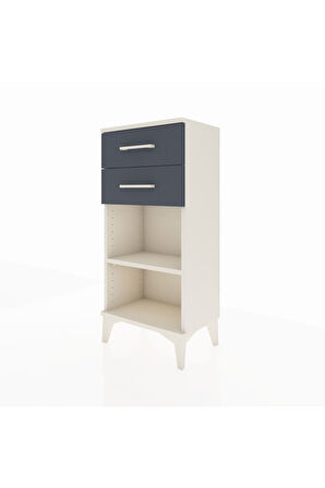 Arges Komodin Tek Raflı 2 Çekmeceli 44x30x96 Aytaşı-Antrasit