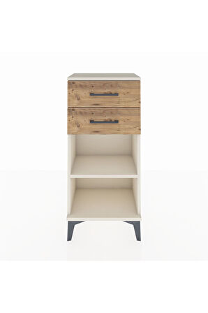 Arges Komodin Tek Raflı 2 Çekmeceli 44x30x96 Aytaşı-Çam