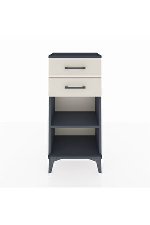 Arges Komodin Tek Raflı 2 Çekmeceli 44x30x96 Antrasit-Aytaşı