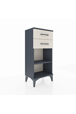 Arges Komodin Tek Raflı 2 Çekmeceli 44x30x96 Antrasit-Aytaşı