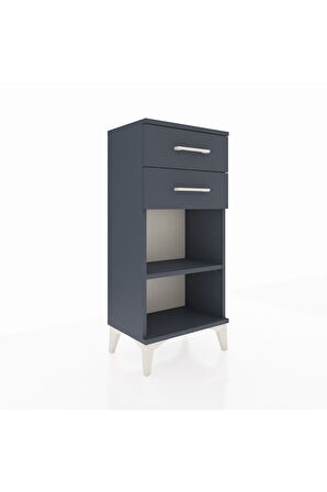 Arges Komodin Tek Raflı 2 Çekmeceli 44x30x96 Antrasit-Antrasit