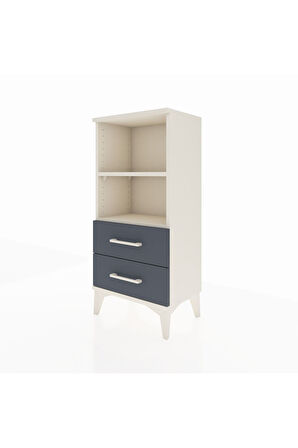Arges Komodin 2 Raflı 2 Çekmeceli 44x30x96 Aytaşı-Antrasit