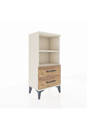 Arges Komodin 2 Raflı 2 Çekmeceli 44x30x96 Aytaşı-Çam