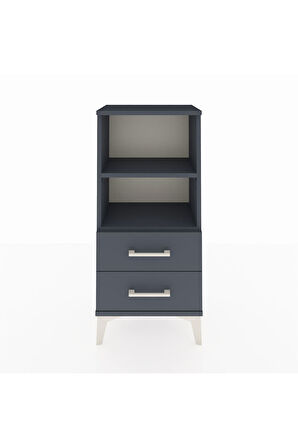 Arges Komodin 2 Raflı 2 Çekmeceli 44x30x96 Antrasit-Antrasit
