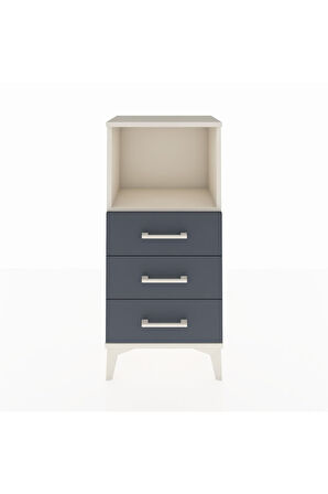 Arges Komodin Tek Raflı 3 Çekmeceli 44x30x96 Aytaşı-Antrasit