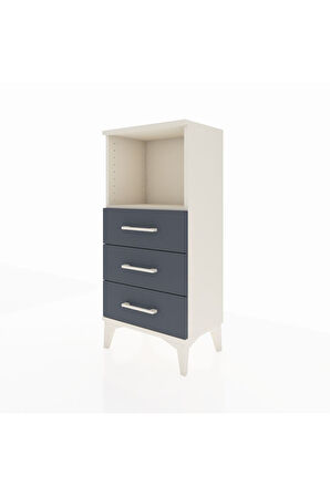 Arges Komodin Tek Raflı 3 Çekmeceli 44x30x96 Aytaşı-Antrasit