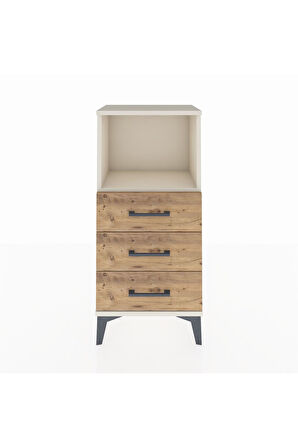 Arges Komodin Tek Raflı 3 Çekmeceli 44x30x96 Aytaşı-Çam