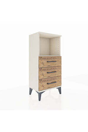 Arges Komodin Tek Raflı 3 Çekmeceli 44x30x96 Aytaşı-Çam