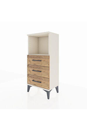 Arges Komodin Tek Raflı 3 Çekmeceli 44x30x96 Aytaşı-Çam
