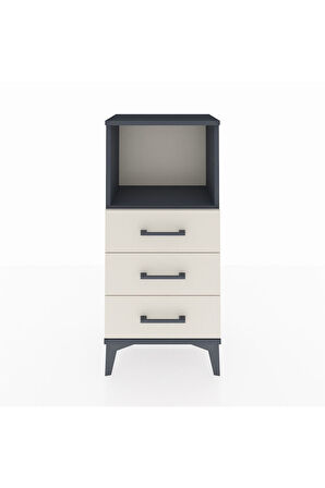 Arges Komodin Tek Raflı 3 Çekmeceli 44x30x96 Antrasit-Aytaşı