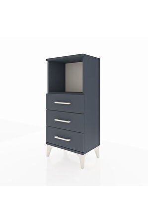 Arges Komodin Tek Raflı 3 Çekmeceli 44x30x96 Antrasit-Antrasit